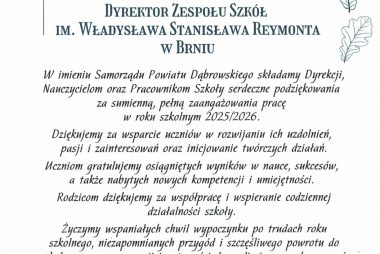 Zdjęcie z galerii Zakończenie roku szkolnego 2025/2026 w Zespole Szkół w Brniu 26.06.2026